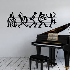 Metalen wanddecoratie – Bandmuzikanten Design – Duurzaam Materiaal, Unieke Wandkunst
