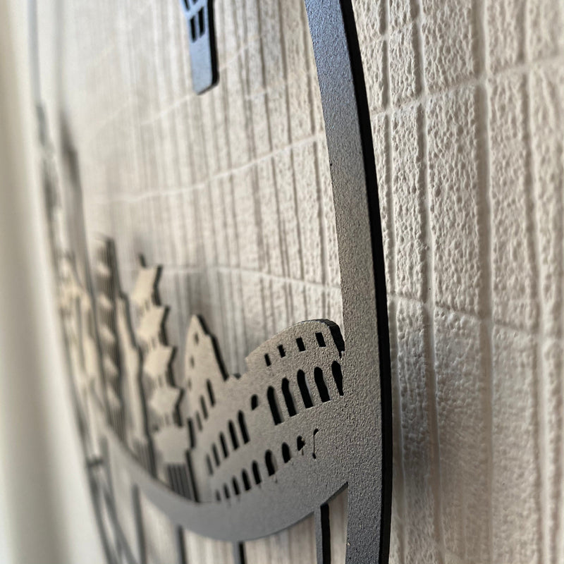 Metalen wanddecoratie – Steden Symbolen – Duurzaam en stijlvol ontwerp - POUEV