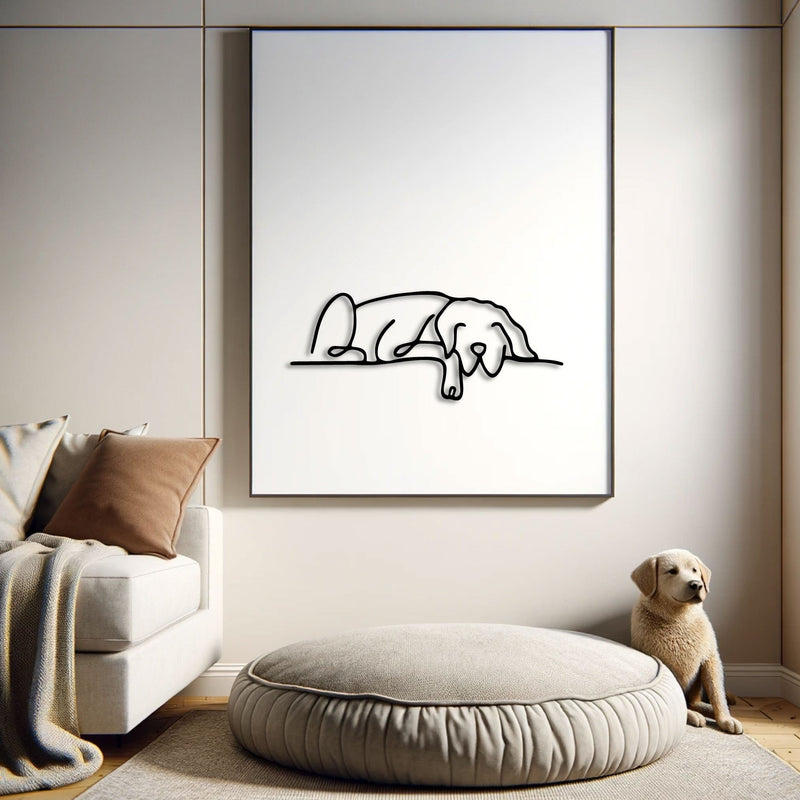 Metalen wanddecoratie | Slapende Hond | Uniek ontwerp voor binnen- en buitentoepassingen