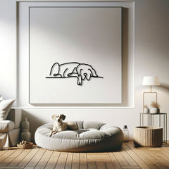 Metalen wanddecoratie | Slapende Hond | Uniek ontwerp voor binnen- en buitentoepassingen