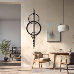 Metalen wanddecoratie – Geometrische cirkels – Duurzaam ontwerp, moderne stijl