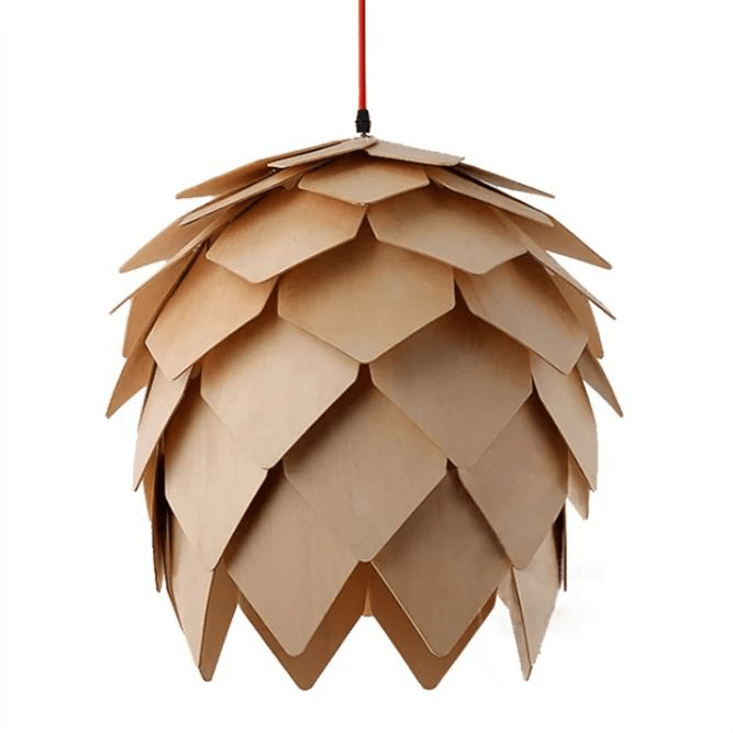 Hanglamp – Dennenappel Design – Natuurlijke Houten Lamp