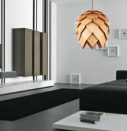 Hanglamp – Dennenappel Design – Natuurlijke Houten Lamp