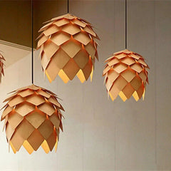Hanglamp – Dennenappel Design – Natuurlijke Houten Lamp