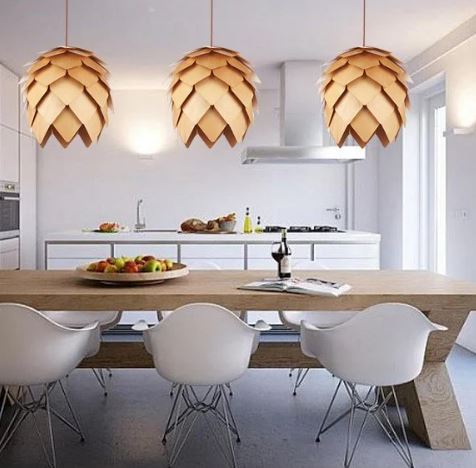 Hanglamp – Dennenappel Design – Natuurlijke Houten Lamp