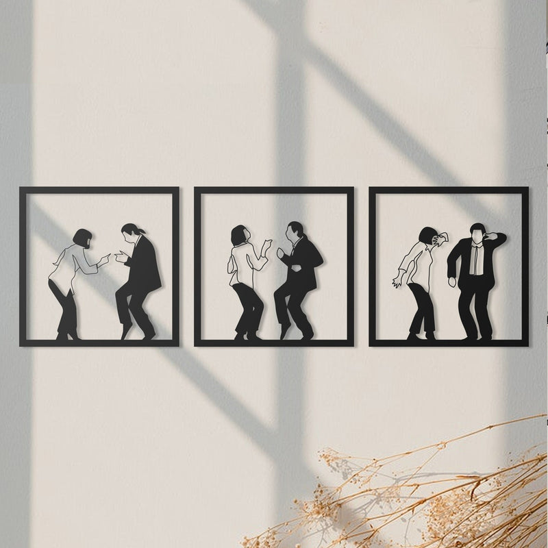 Metalen wanddecoratie – Iconische Dans Scene – Duurzaam Materiaal, Uniek Ontwerp