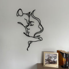 Metalen wanddecoratie – Voor Kattenliefhebbers – Duurzaam en Uniek Ontwerp - POUEV