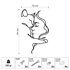 Metalen wanddecoratie – Voor Kattenliefhebbers – Duurzaam en Uniek Ontwerp - POUEV