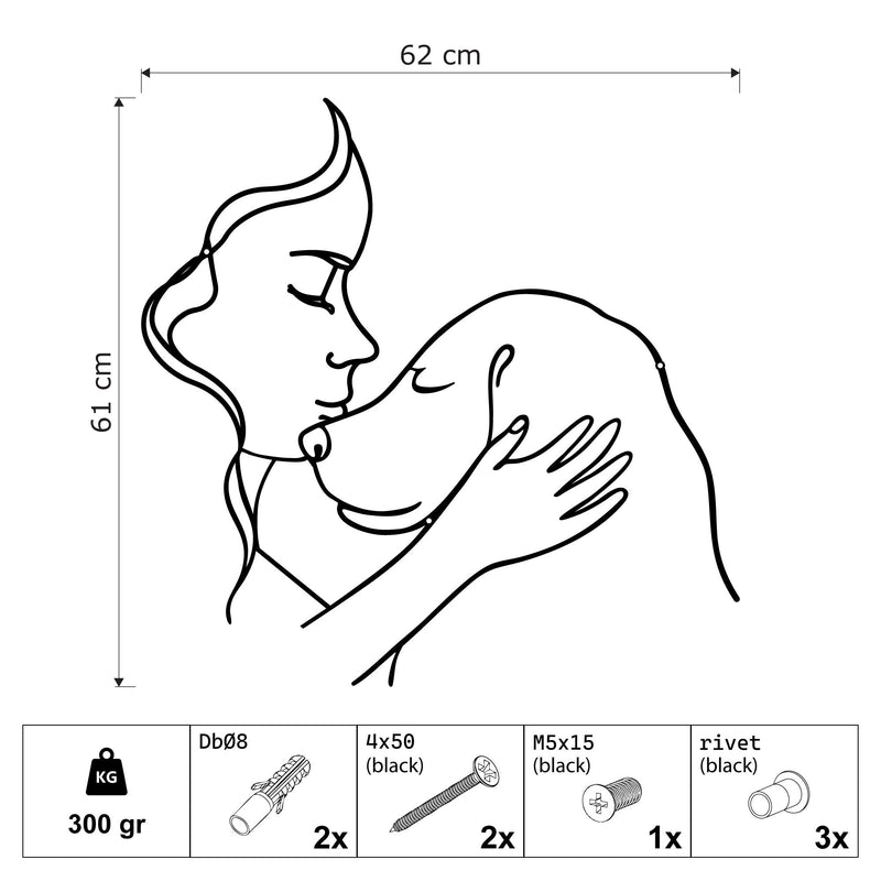 Metalen wanddecoratie – Voor Hondenliefhebbers – Duurzaam en Uniek Ontwerp