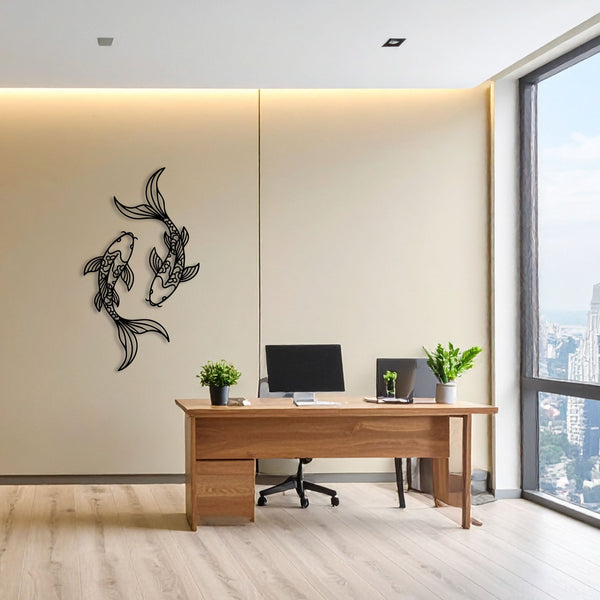 Metalen wanddecoratie – Unieke Koi Ontwerp – Duurzaam Materiaal