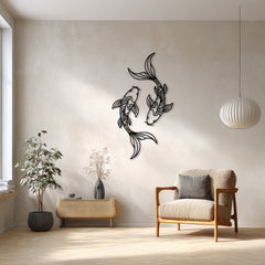 Metalen wanddecoratie – Unieke Koi Ontwerp – Duurzaam Materiaal