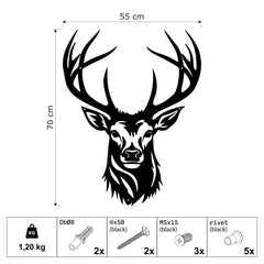 Metalen wanddecoratie | Hert hoofd | Duurzaam ontwerp voor wanddecoratie