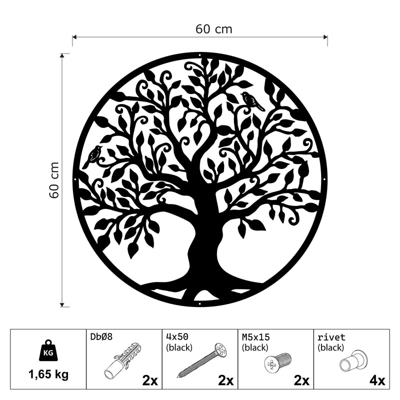 Metalen wanddecoratie | Levensboom Ontwerp | Duurzaam Materiaal