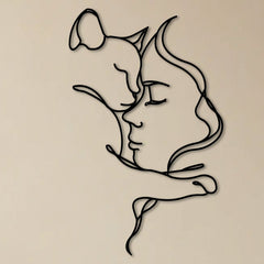 Metalen wanddecoratie – Voor Kattenliefhebbers – Duurzaam en Uniek Ontwerp - POUEV