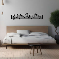 Metalen wanddecoratie – Muzieknoten Design – Duurzaam Materiaal - POUEV