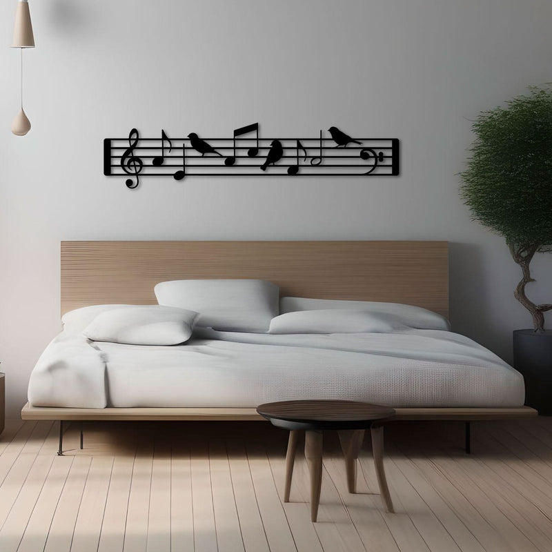 Metalen wanddecoratie – Muzieknoten Design – Duurzaam Materiaal - POUEV