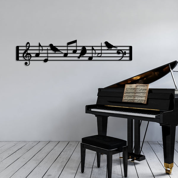 Metalen wanddecoratie – Muzieknoten Design – Duurzaam Materiaal - POUEV