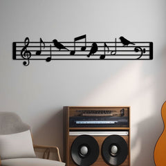 Metalen wanddecoratie – Muzieknoten Design – Duurzaam Materiaal - POUEV