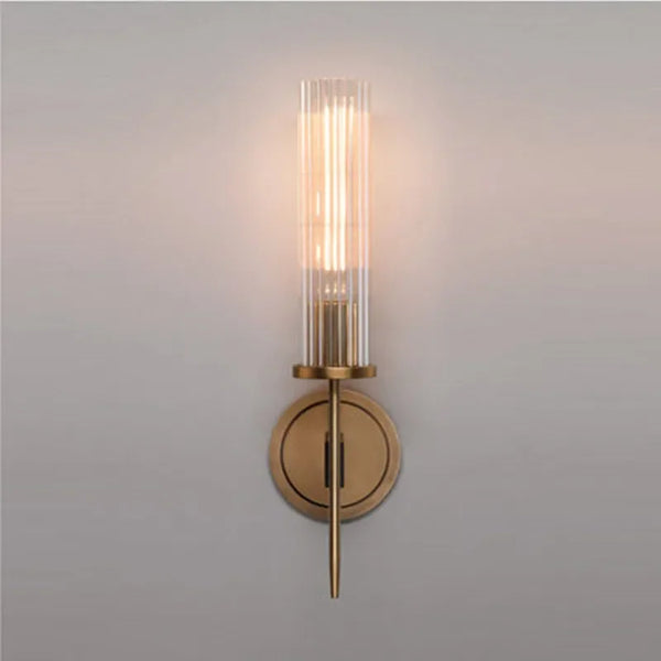 Wandlamp – Stijlvol geribbeld glas | Moderne verlichting met koperen afwerking