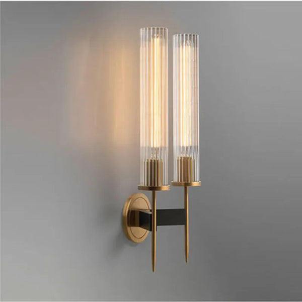 Wandlamp – Stijlvol geribbeld glas | Moderne verlichting met koperen afwerking