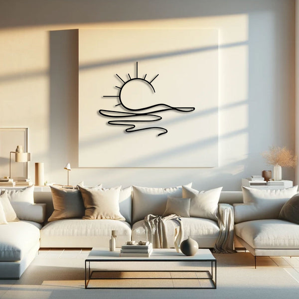 Metalen wanddecoratie – Decoratieve Zonneschijn – Geschikt voor binnen- en buitengebruik