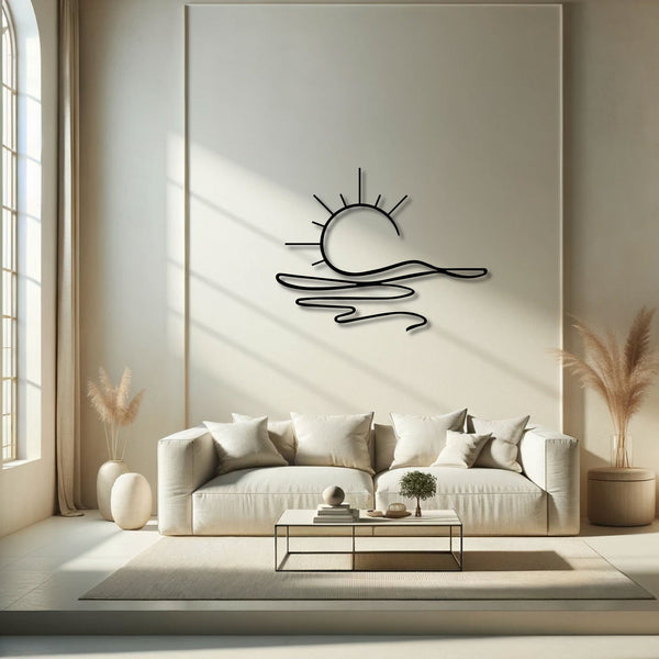 Metalen wanddecoratie – Decoratieve Zonneschijn – Geschikt voor binnen- en buitengebruik