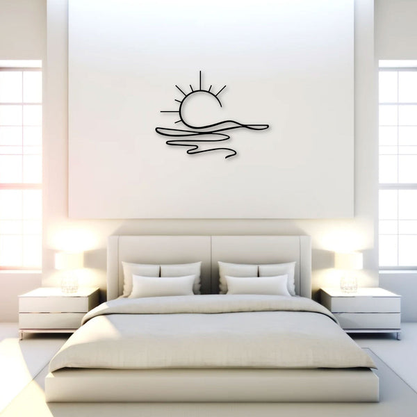 Metalen wanddecoratie – Decoratieve Zonneschijn – Geschikt voor binnen- en buitengebruik