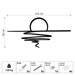 Metalen wanddecoratie – Decoratieve Wandkunst – Geschikt voor Binnengebruik