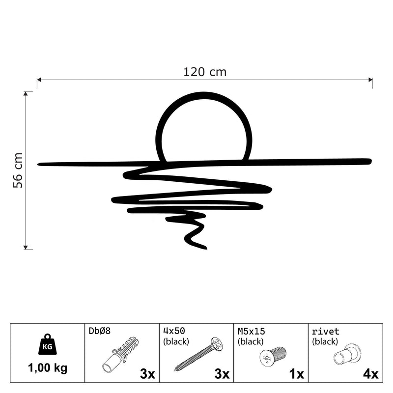 Metalen wanddecoratie – Decoratieve Wandkunst – Duurzaam Materiaal