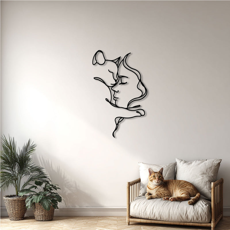 Metalen wanddecoratie – Voor Kattenliefhebbers – Duurzaam en Uniek Ontwerp - POUEV